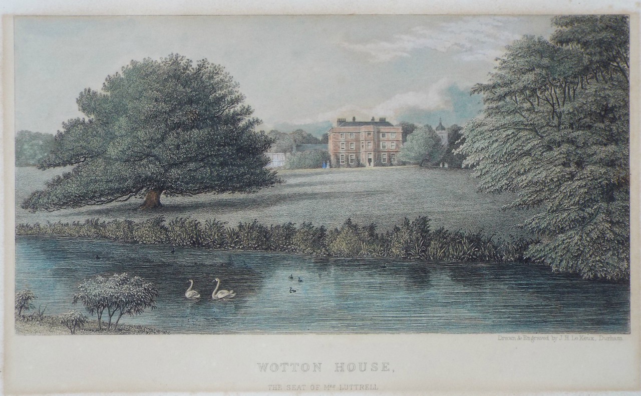 Lithograph - Wotton House The Seat of Mrs Luttrell. - Le